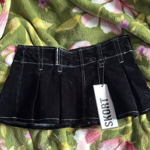Almost Famous Black Skort with White Stitching